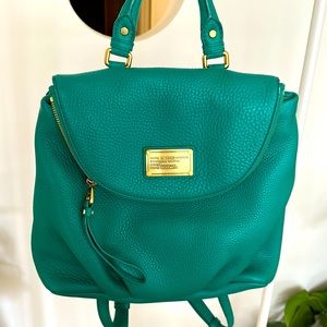Marc Jacob green leather backpack